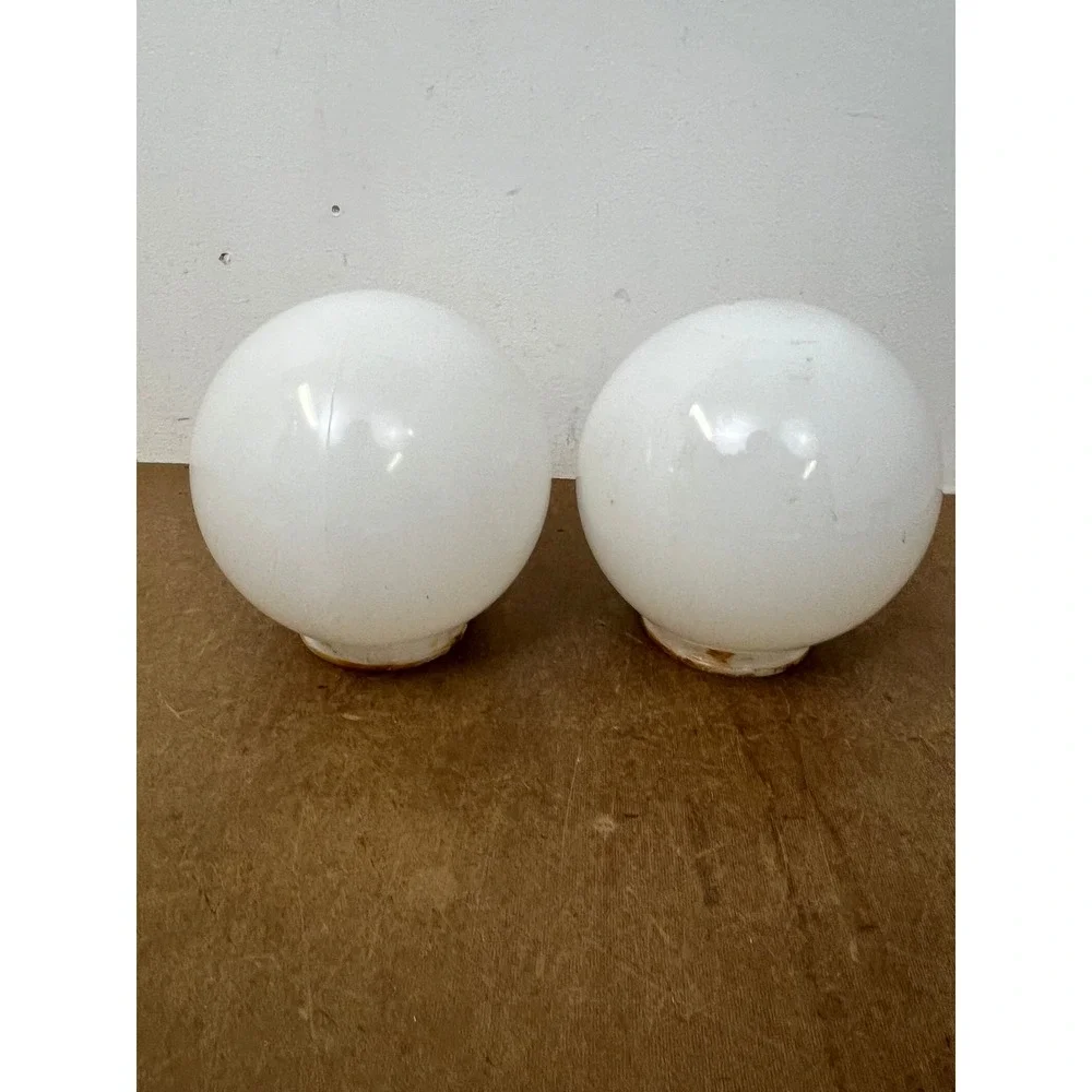 Vintage White Milk Glass Globe Lamp Shades 6